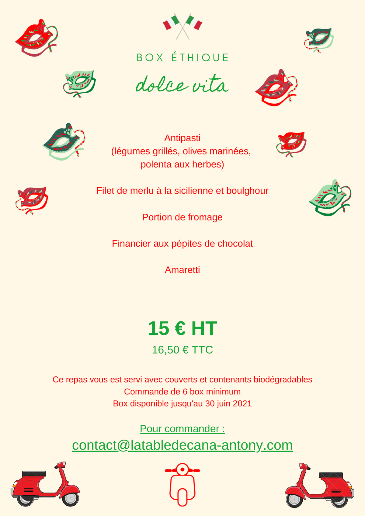Menu italien complet