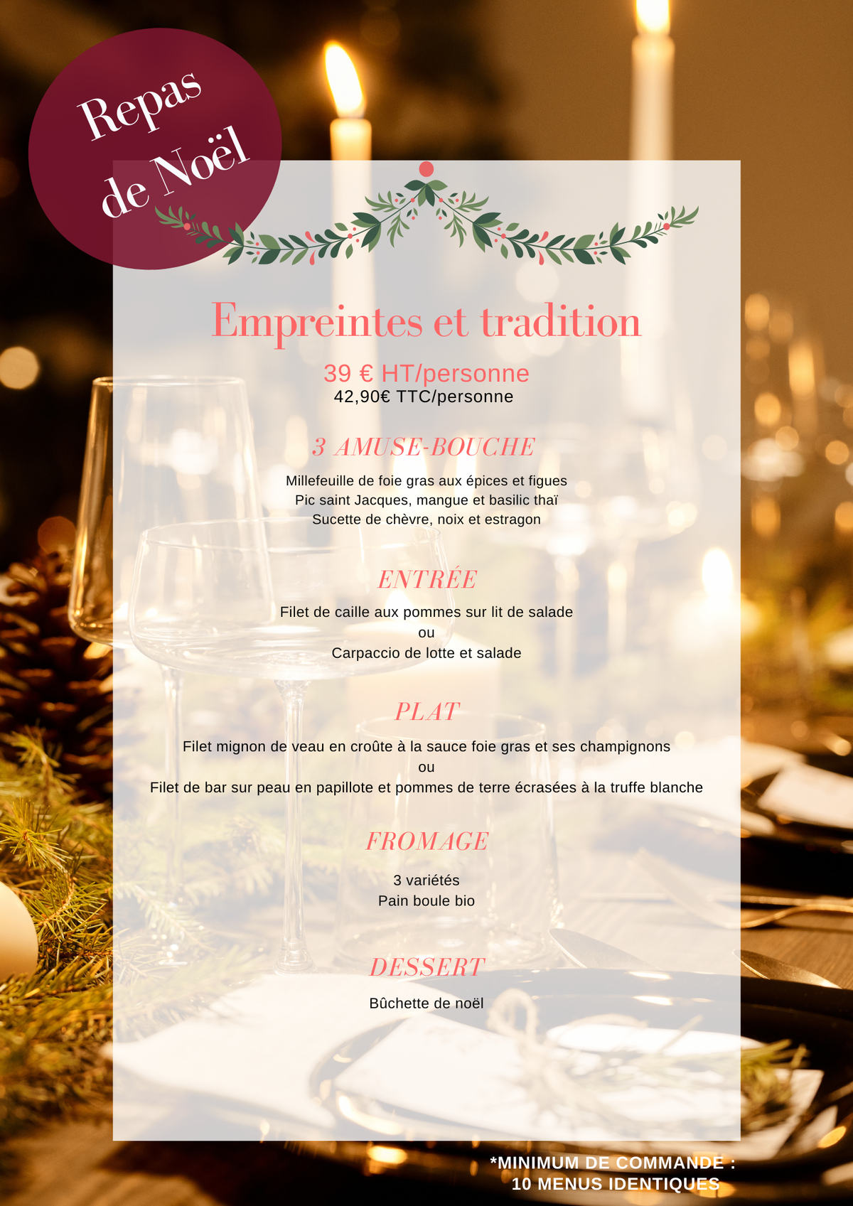 menu chic pour les fêtes de fin d'année 2021